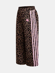 SHEIN 少女豹紋粉色蝴蝶結寬鬆休閒運動長褲，日常百搭舒適柔軟 - 棕色 - 查看 6