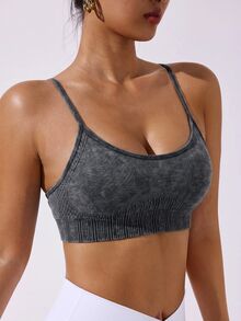 Slayform Women's Grey Seamless Sports Tank Top - Grey - View 4