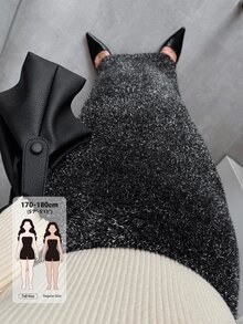 Dazy Tall Women's Straight Elegant Knit Skirt - Dark Grey - View 1