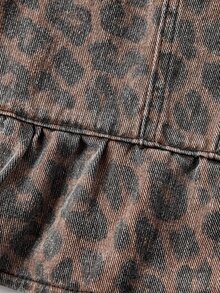 EMERY ROSE Áo khoác denim họa tiết da báo size lớn - Nhiều màu - Xem 12