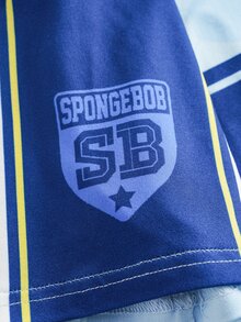 SpongeBob SquarePants | SHEIN Tween Boy Cartoon Print Colorblock Short Sleeve Vacation T-Shirt - Blue - View 5