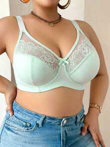 DesireSculpt Plus Size Underwire Bra, 1pc - Mint Green - View 5