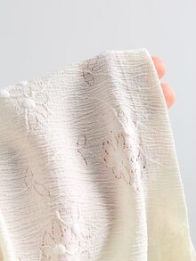Sweetra Sexy Asymmetrical Hem Textured Fabric Asymmetrical Shoulder Versatile Top - Apricot - View 3