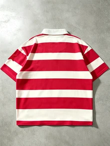 ROMWE MEN Street Life 夏季新款數位POLO衫 重磅刺繡毛巾面料 男士T恤 大學風休閒時尚短袖上衣 - 彩色 - 查看 3