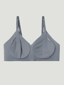 Moonlight&Mama Plus Size Front And Back Double Row Hook Maternity Nursing Bra - Dark Grey - View 4
