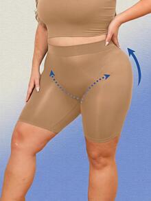 SHEIN Plus Size Seamless Shaping Bottoms - Mocha Brown - View 5