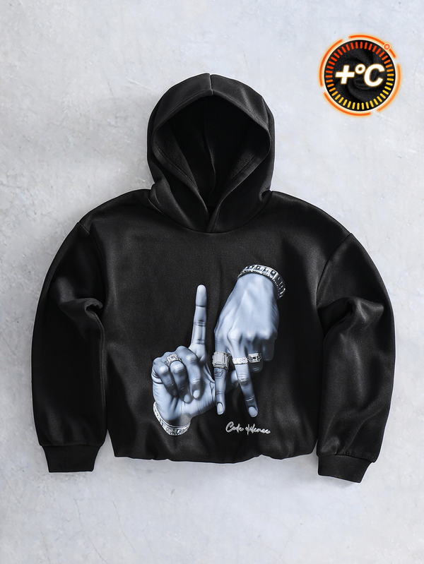 SHEIN Sweatshirt Hoodie Hitam Kasual Olahraga untuk Anak Laki-Laki, Gaya Y2K, Hip Hop Rock, Cocok untuk Musim Gugur/Dingin, Sekolah, Acara Keluarga, Liburan, dan Pesta.