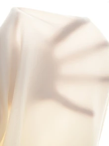 GlowEve CURVE 大尺碼優雅緞面鈕扣裝飾長袖翻領V領收腰襯衫 - 杏色 - 查看 7