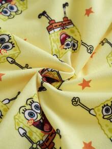 SpongeBob SquarePants | SHEIN Women's Cartoon Print Lingerie Set - Yellow - View 10