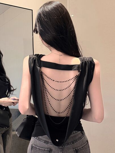 Livesso Gilet da donna elegante a tinta unita, vestibilità aderente, per autunno/inverno fuori stagione