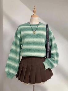 Elamini 漸層色百搭休閒時尚毛衣 - 彩色 - 查看 2