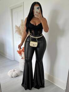 SHEIN CURVE+ Us22 Spring/Summer New Arrival Music Festival, Easter, Western, Nomadic, Birthday Party, Graduation Fall - Black - View 2
