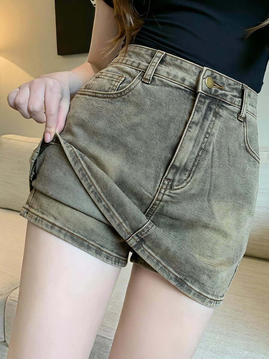 DAZY 夏季度假海灘運動休閒原色牛仔裙 女款牛仔裙 - 藍色 - 查看 1