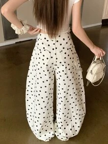 DAZY Women's Polka Dot Button Pocket Casual Versatile Daily Wear Jeans Fall Vacation - White - View 2