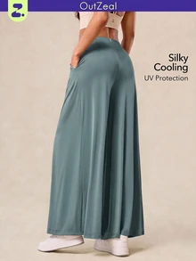 OutZeal Women Sports Pants Daily Casual Vacation UV Protection Cool Touch Wide Leg Active Bottom Summer - Mist Green - View 1