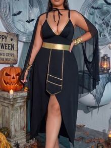 Fantasy Costume Fantasy Costume Plus Size Sexy Costume Role Play Halloween Outfit 4pcs Set - Black - View 3