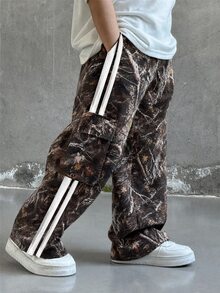 SHEIN Tween Boy Cross Camo Kids Checkerboard Print Casual Loose Pants 3pcs  Pieces Set - Multicolor - View 9
