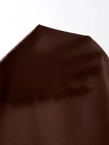 SHEIN BASICS 大尺碼純色圓領連身衣女款夏季穿搭 - 棕色 - 查看 6
