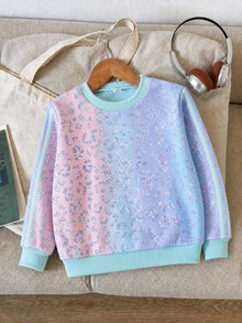 Tween Girl Leopard Print Long Sleeve Sweatshirt And Shorts Casual Set - Multicolor - View 8