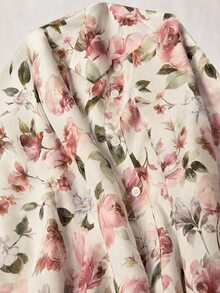 SHEIN Clasi 女款花卉印花捲袖單排扣寬鬆版型襯衫 - 彩色 - 查看 3