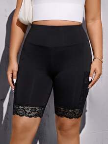 Shapeblank Bóxer interior de talla grande con encaje, patchwork y bolsillo - Negro - Ver 6