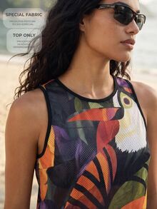 CAJUNI Women's Bird Print Daily Fitness Sports Tank Top - Multicolor - View 1