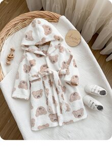 Cozy Pixies 女童少女心形圖案保暖內裡厚絨連帽長袖抽繩居家服 秋季睡衣 粉色可愛草莓 - 彩色 - 查看 5
