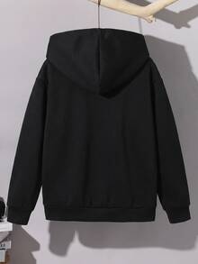 SHEIN 青少年男孩純色拉鍊休閒日常長袖運動衫 - 彩色 - 查看 10