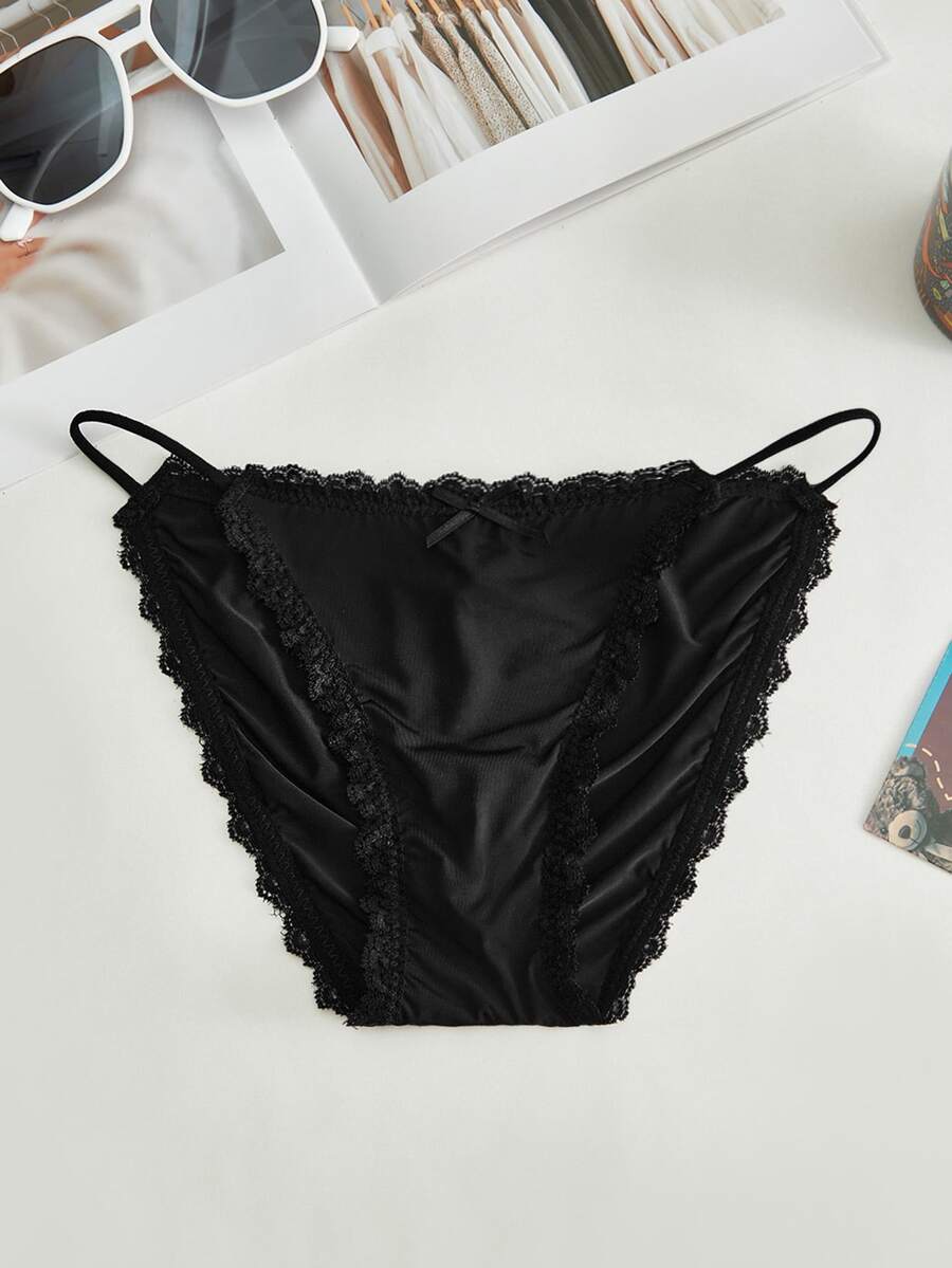 Lowkey Lull 1pc Seamless Underwear, Simple & Comfortable - Black - View 1