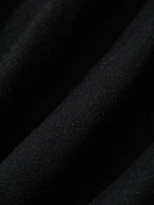 DAZY 女款圓領蕾絲拼接套頭休閒極簡風T恤 - 黑色 - 查看 7