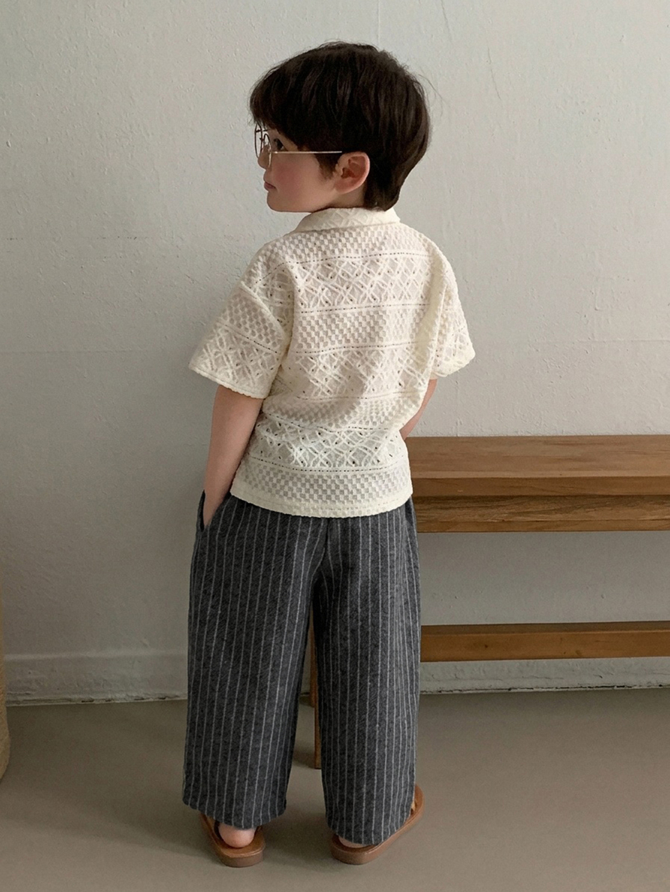 Infant (Boy) Plaid Casual Loose Korean Style Bottoms Fall