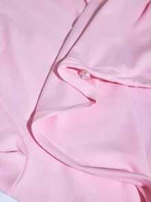 SHEIN Sovereign Charm Women's Solid Color Casual Versatile Daily Wear Sports Sweatshirt - Pink - View 8