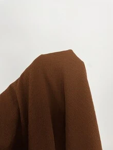 Shapeblank 大尺碼極簡風鈕扣口袋寬鬆寬腿長褲 - 棕色 - 查看 7