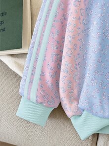 Tween Girl Leopard Print Long Sleeve Sweatshirt And Shorts Casual Set - Multicolor - View 5