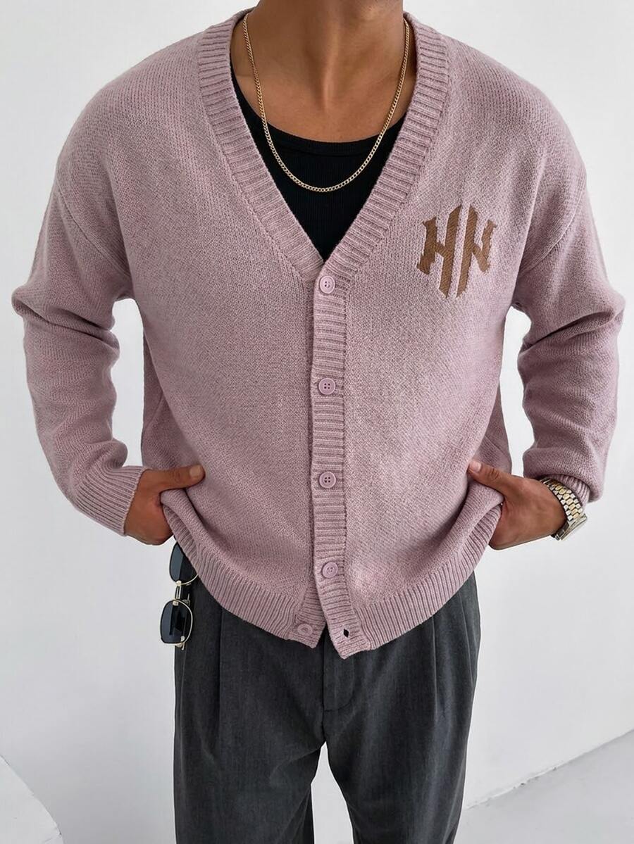 Claim Dot Men Cardigans - Mauve Purple - View 1