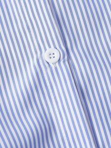 SHEIN MOD 藍白條紋襯衫洋裝，適合花園派對、辦公室、下午茶、早午餐、海灘，夏季沿海風法式熱帶優雅風 - 淺藍色 - 查看 3