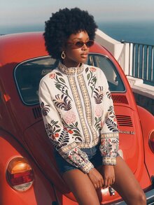 CAJUNI Vacation Tropical Print Light Weight Jacket - Multicolor - View 1