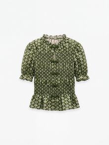 Nöista 女款波希米亞印花兩件式長洋裝套裝 - 橄欖綠 - 查看 8
