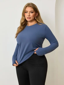 Easithlete Easithlete Kaos Olahraga Wanita Ukuran Besar 4 Arah Elastis Baru 2026 dengan Potongan Belakang untuk Musim Gugur - MultiWarna - View 4