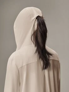 OutZeal 女款防曬外套 日常休閒 UV 防護 涼感連帽長版戶外夾克 - 卡其色 - 查看 9