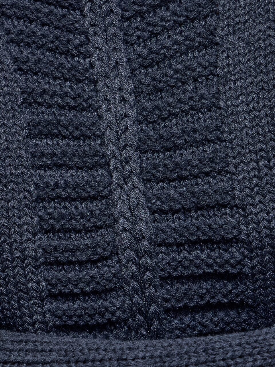 Charcoal Grey Knit Detail Zip Through Top
