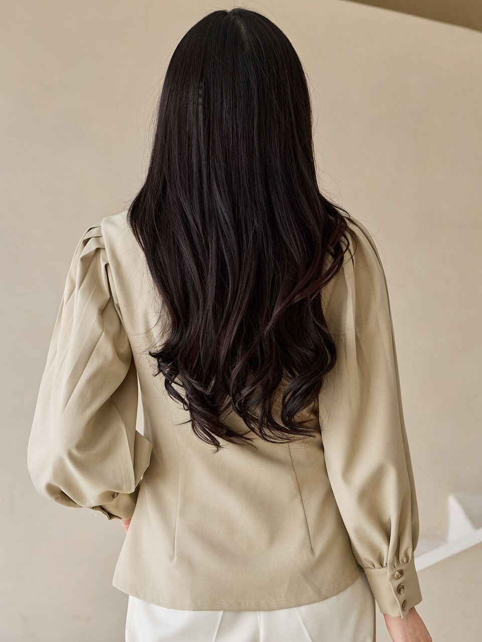 Women's Solid Color Pleated Casual Versatile Daily Long Sleeve Jacket