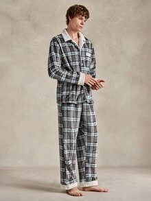 EverLounge Men's Casual Plaid Fleece Loungewear Set - Multicolor - View 4