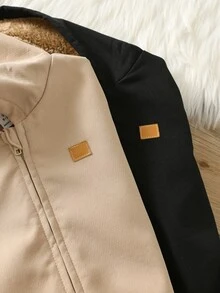 SHEIN 男嬰裝飾拼接連帽長袖夾克，百搭舒適 - 彩色 - 查看 5