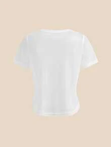 SHEIN Cheerettes 女款休閒網紗透視牛仔運動T恤2件套 - 彩色 - 查看 10