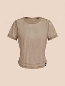 SHEIN Cheerettes 女款休閒網紗透視牛仔運動T恤2件組 - 彩色 - 查看 8
