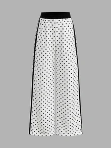 青少年女孩休閒百搭修身顯瘦運動長褲，春夏秋冬款，拼接撞色灰色，蕾絲腰頭彈性腰帶，寬鬆闊腿，開學季新上市 - 彩色 - 查看 5