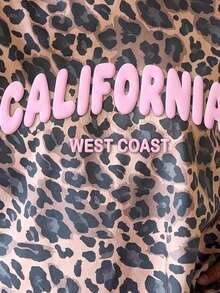 Breezaya 豹紋印花 California City Y2K 時尚女款休閒圓領短袖極簡主義 T-shirt，秋季女裝度假夏季穿搭 - 彩色 - 查看 4