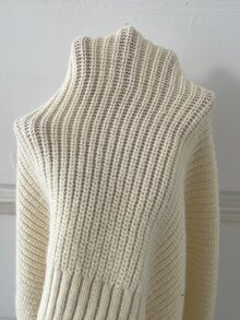 SHEIN New Autumn/Winter Long Sleeve Turn-Down Collar Women's Knit Sweater - Apricot - View 7