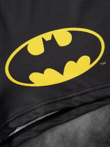 BATMAN X SHEIN Men's Letter Waistband Casual Comfortable Boxer Briefs - Black - View 4